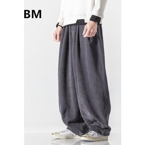 2020 Fashionable Corduroy Casual Baggy Pants 5XL Streetwear Loose Plus Size Straight Pants Men Clothing Harajuku Trousers