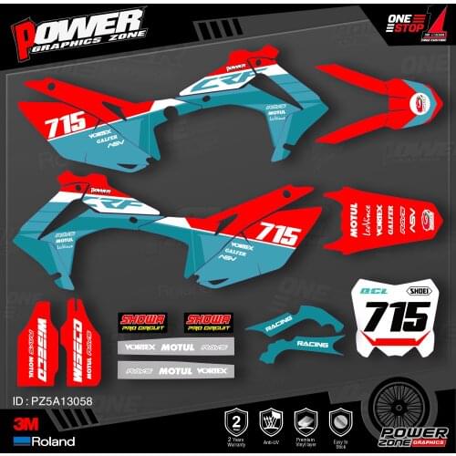 PowerZone Custom Team Graphics Backgrounds Decals 3M Stickers Kit For HONDA 2014-2017 CRF250R 2013-2016 CRF450R 058
