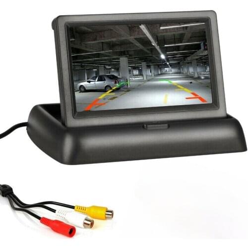 Night Auto Parking Assistance Car Monitors 4.3 inch Color LCD CCD With Rear View Camera Video Foldable Monitor Camera