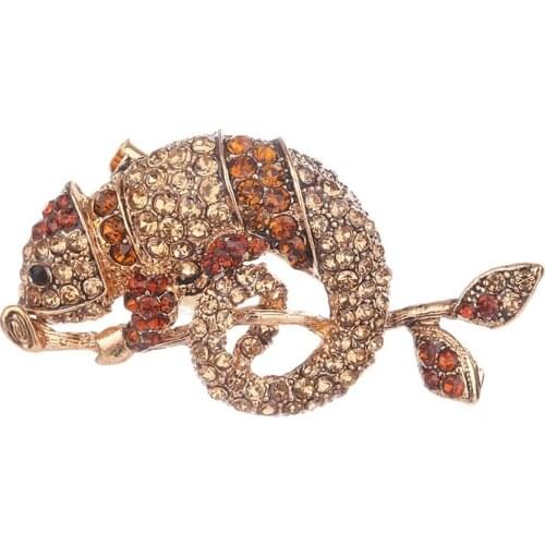 New Chameleon Alloy Brooch Xmas Jingle Pin Jewelry Gift for Women Girl Kid Boys Children Jewelry Sweater Decaration 3Colors