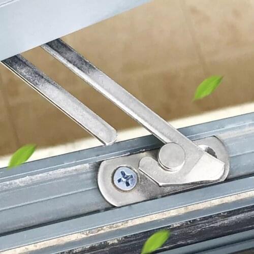 1set Stainless Steel venster stopper Restrictors Sliding window door brace opening Limit Lever Child Safety Lock Catch protector