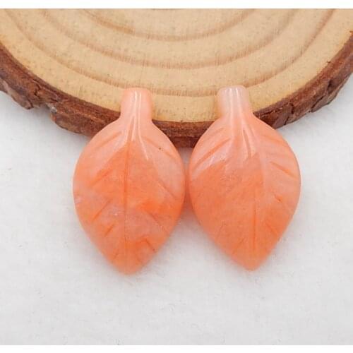 Wholesale gemstone,Birthday gift,Handmade Natural Red Aventurine leaf cabochons,Fashion cabochons Jewelry 25x15x5mm,5.2g