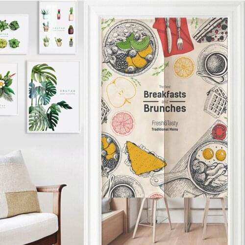 Japanese Style Kitchen Coffee Door Curtain Bedroom Half Panel Blackout Curtain Household