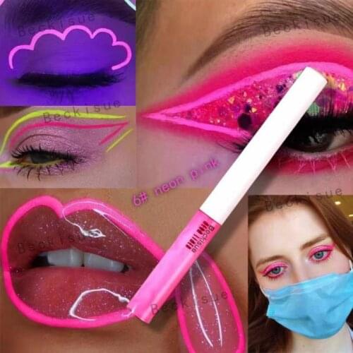 Professional New Shiny Eye Liners Cosmetics For Women Pigment Neon Makeup Liquid Glitter Eyeliner Beauty Make Up Woman Cosmetics