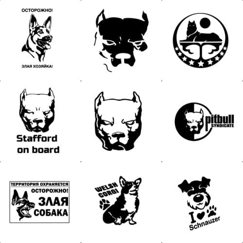 Drop Shipping Dog Car Stickers And Decals Funny Motorcycle Car-Styling Vinyl Auto Sticker Cars Accessories