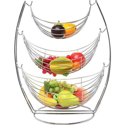 Three Layers Fruit Basket Cradle Iron Art Fruit Basket Removable Fruit Pot Fruit Basket 27.5x53.5 cm