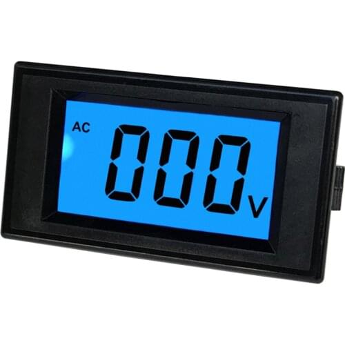 D69 LCD display voltmeter voltmeter range AC 0-200V 0-600V panel display blue backlight working voltage AC or DC 8-12V