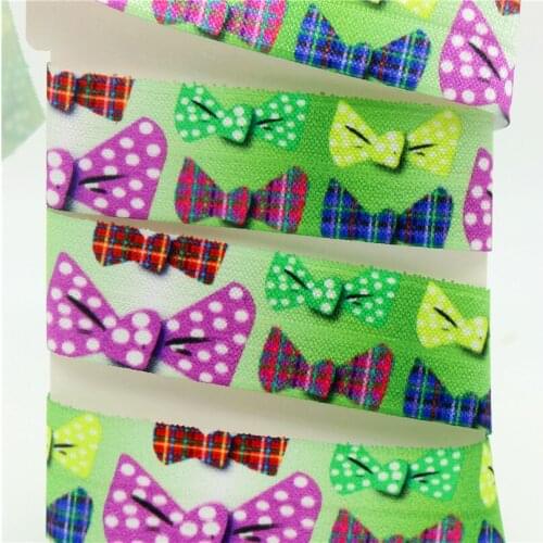 1'' Free shipping Fold Elastic rainbow dots bows lobster printed FOE headband headwear hairband decoration wholesale S557