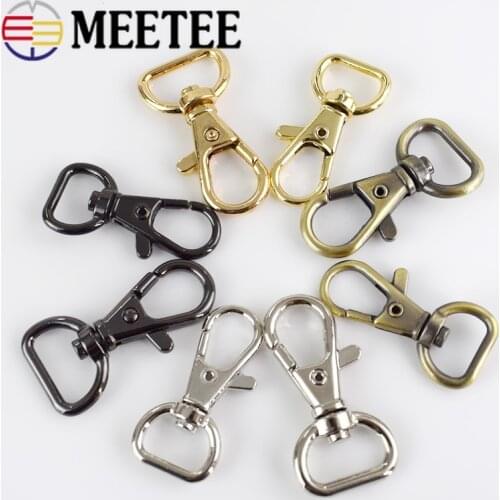 10/30pcs Meetee 13/16mm Bags Strap Buckles Metal Lobster Clasp for Handbag Keychain Swivel Trigger Clips Snap Hook DIY Accessory