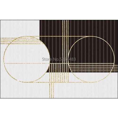 200*300cm Modern Simple Black and White Striped Circle Living Room Bedroom Kitchen Bedside Carpet Floor Mat Customization