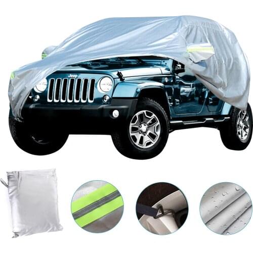 210D Oxford Car Cover Compatible With Jeep Wrangler Cover 2 Door Waterproof For YJ TJ JK & JL 1987-2020 With Windproof Straps