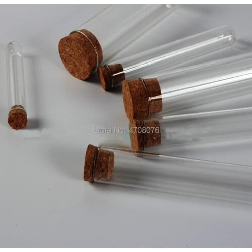 25x200mm 10pcs/lot Borosilicate lab test tube with cork blowing glass Pyrex test tube for scientific experiments U-shaped bottom