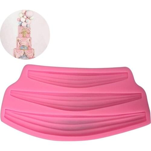 3 Ribbon Lace Decorative Liquid Silicone Mold Fondant Cake Baking 15-805