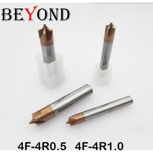 4F-4R0.5/4F-4R1.0,4 flute coating R milling cutter Corner Rounding End mills Ball nosed End Mill,length 50mm,dianmeter 4mm