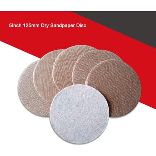 5Inch 125mm A275 Back Velvet Round Sandpaper Disc Flocking Self-adhesive Dry Sandpaper 150-1500 Grit