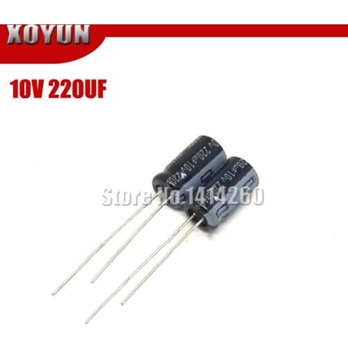 50PCS Higt quality 10V220UF 6*7mm 220UF 10V 6*7 Electrolytic capacitor