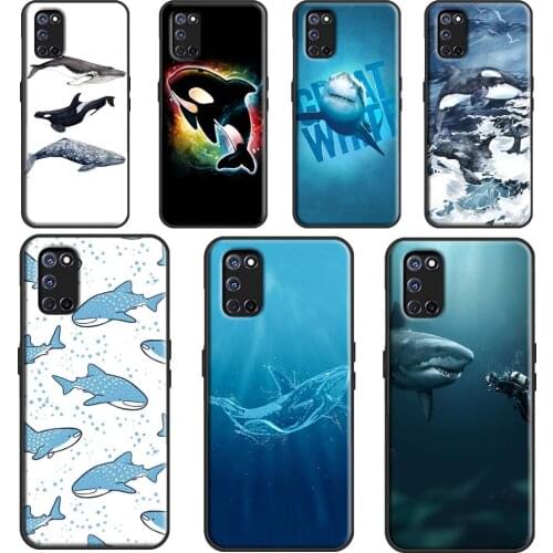 Shark and Killer Whale Phone Case For OPPO Find X2 X3 Pro A1K A15 A3S A5S A52 A72 A83 A91 A93 A31 A53 A5 A9 2020