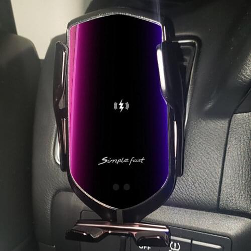 R1 Car Wireless Charger For IPhone X XR XS 8 Plus Galaxy S10 S9 S8 Smart Automatic Clamping Fast Charge Air Vent Phone Holder
