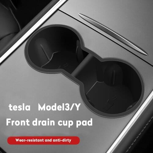 Car Cup Holder for Tesla Model 3 2021 Silicone Car Interior Accessories Slot Slip Cup Limiter for Tesla Model Y Dropshipping