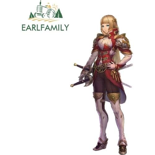 EARLFAMILY 13cm x 6.1cm for Sword Girl Vinyl Car Stickers Anime Car Styling Creativite Trunk Decal Scratch-Proof Sunscreen Decor