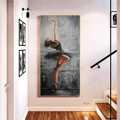 Elegant figure art ballerina canvas painting wall modern art poster print wall photo for living room family decoration