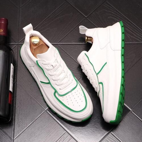 ERRFC Fashion Forward Mens Black Leisure Shoes Trending Lace Up Breathable Platform Shoes For Man White Younger Zapatos 38-43