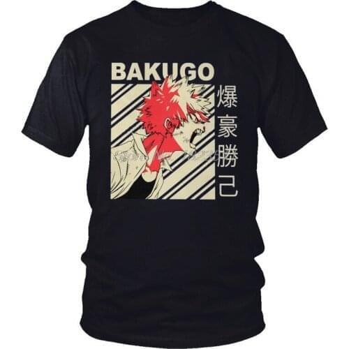 No Boku Hero Academia Tshirts Men Casual Tee Tops Cotton T Shirt Short Sleeve Katsuki Bakugo T-shirt Harajuku Streetwear