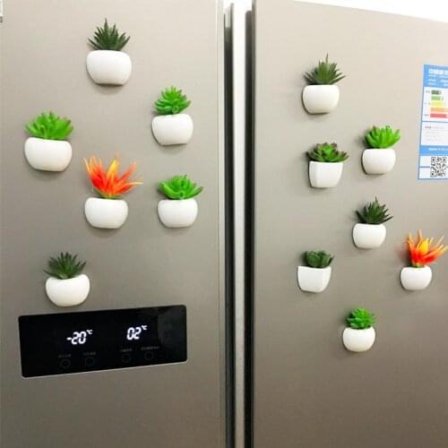 Fridge Magnets Sticker Cute Artificial Cactus Succulent Plant Refrigerator Message Sticker Home Kitchen Decoration