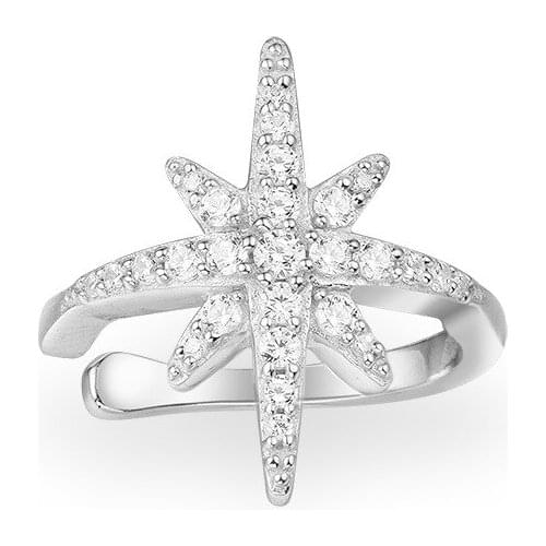Classic eight-pointed star single ear clip without pierced earrings fashion all-match alloy ear bone clip