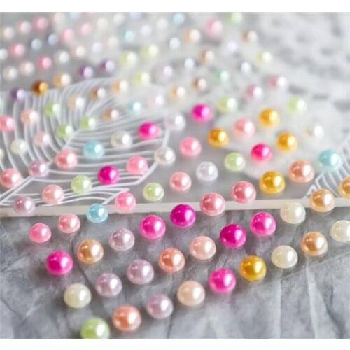 Korean 3D Self-Adhesive Bohemia Lovly Colorful Pearl Rhinestones Nails Stickers For Nails Sticker Decorations Manicure