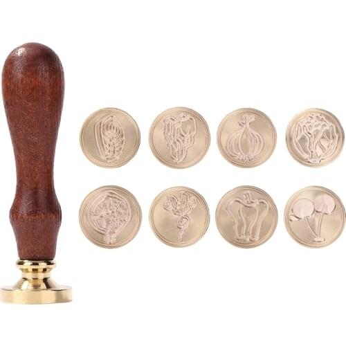 Vintage Round Vegetable Sealing Wax Stamp Head DIY Scrapbooking Decor Craft Antique Scrapbooking Stamps Head Wedding Decoration
