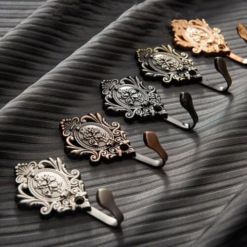 2PCS Rose Curtain Hooks Zinc Alloy Wall Hanging Tieback Pothook Key Hanger Clothes Holdback Window Ornament Hardware Accessories