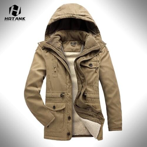 Military Mens Jackets Winter New Casual Thicken Fleece Lined Jacket Parka Men Hooded Warm Outdoor Cargo Outwear Windbreaker Coat