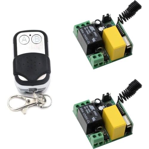 Hot Sale 2*Mini Receiver and Transmitter AC220V 10A 1CH Wireless Remote Switch Smart Home Automation Control Universal Gate