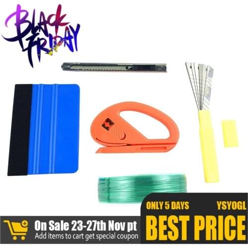 2019 New Finish Line 5m Spool Knifeless Tape Felt Squeegee Knife Scraper Blades Vinyl Wrap Tool Car Wrapping Tool Kit