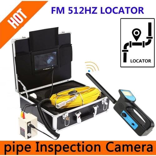 40m DVR Fiber Glass Cable Waterproof Industrial Sewer Pipe Pipeline Inspection Underwater Camera 12Pcs Leds with 7" LCD monitor