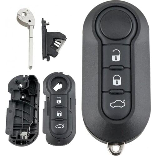 3 Buttons Durable Car Key Remote Control Folding Housing Replacement Fit for Fiat 500 Panda Punto Bravo