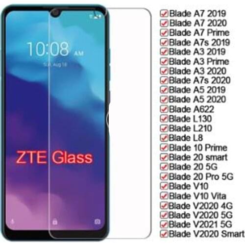 Glass For ZTE Blade V2020 V2021 V10 10 20 L8 L210 Pro Smart Prime Vita Glass For ZTE A7s A7 A622 A5 A3 2020 2019 Cover Film