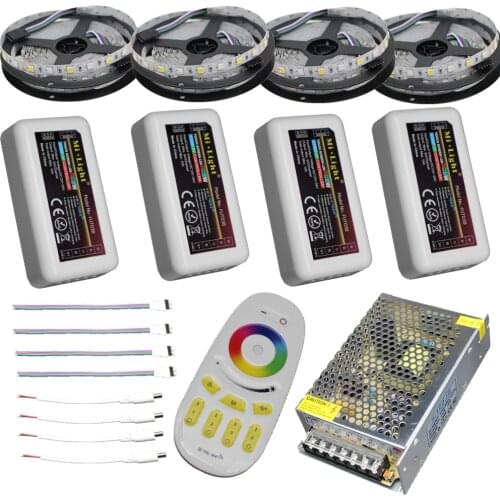 10M 15M 20M RGBW RGBWW Led Strip Light DC12V Waterproof 5050 SMD + mi-light Led Controller + Power adapter Kit