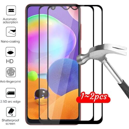 1 2 pcs protective glass for samsung a31 case for samsung galaxy a31 a 31 31a a315f samsunga31 tempered glass on sansung cover