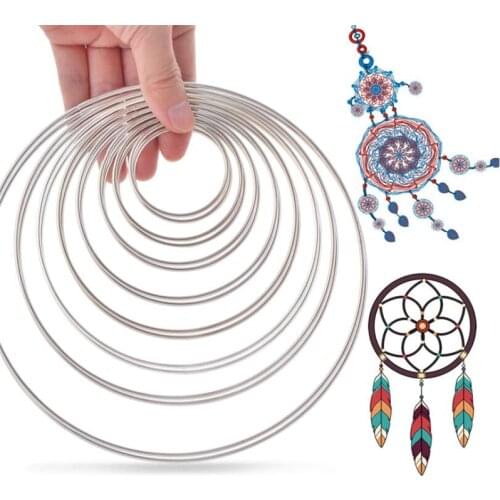 10pcs Round Dream Catcher Metal Rings Supplies Metal Hoops Macrame Creations Ring for DIY Jewelry Crafts