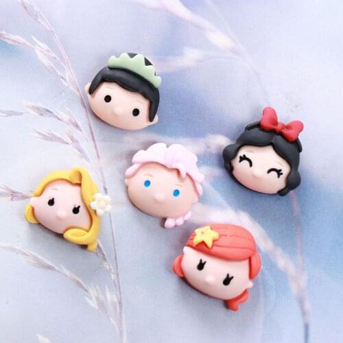 15pcs New Mini Mixed Kawaii Girl Boy Head Resin flatback Cabochons For Hair Bow Centers Charms DIY Scrapbooking Decoration