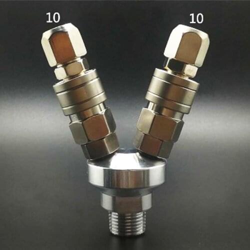 2 Ways 1/2" BSP Male C Type Air Hose Quick Coupler Socket Connector High Quality Self-locking & Male Plug Tube 10mm
