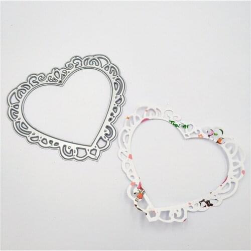 8.2*7.7cm Heart-shaped lace die Cutting dies metal crafts paper die-cutting /DIY embossing Easter Halloween Scrapbooking
