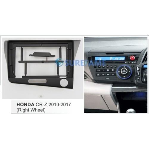 9 inch Car Fascia Radio Panel for HONDA CR-Z CRZ 2010-2017 Dash Kit Install Facia Console Bezel 9inch Adapter Plate Cover Trim
