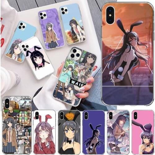 Anime Mai Sakurajima Phone Case For iphone 12 11 Pro Max Mini XS Max 8 7 6 6S Plus X 5S SE 2020 XR Silicone Soft Cover