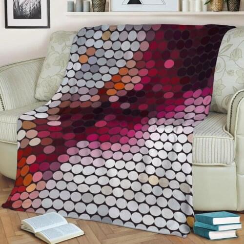 Abstract Geometric Pattern 3D Printed Velvet Plush Throw Fleece Blanket Bedspread Sherpa Blanket Home Decora