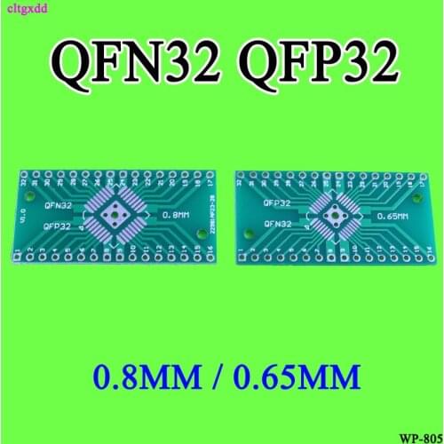 Cltgxdd 10PCS FOR QFN32 QFP32 Converter DIP Adapter PCB 0.8/0.65mm Pitch Universal Board