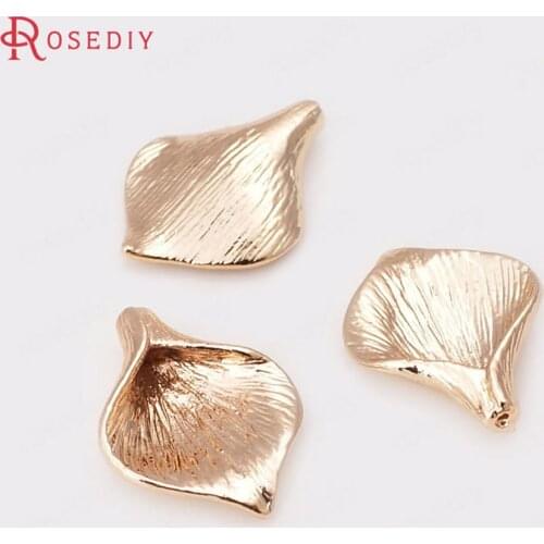 D120)4 pieces 17x13mm 24K Champagne Gold Color Plated Brass Lily Flower Beads Caps Tassel Caps High Quality Jewelry Accessories