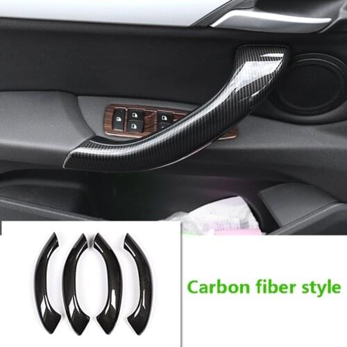 For BMW X1 F48 2016-2018 Carbon fiber ABS Car Inner Door Handle Trim Car Accessories For BMW X2 F47 2018 4pcs